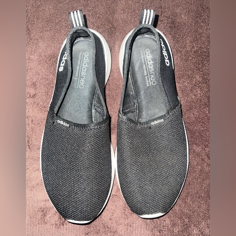 Adidas Neo Black Slip-On Loafers